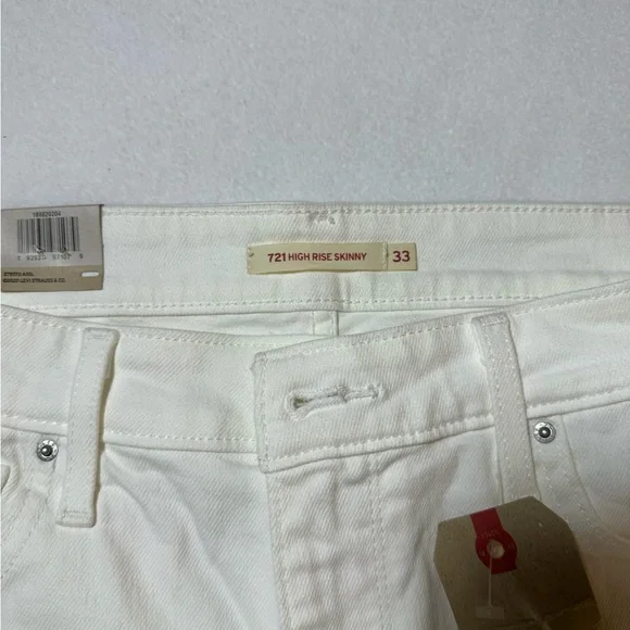 Levi’s 721 High Rise Skinny Jeans White Denim Womens Plus Size 16 NWT - Picture 6 of 8